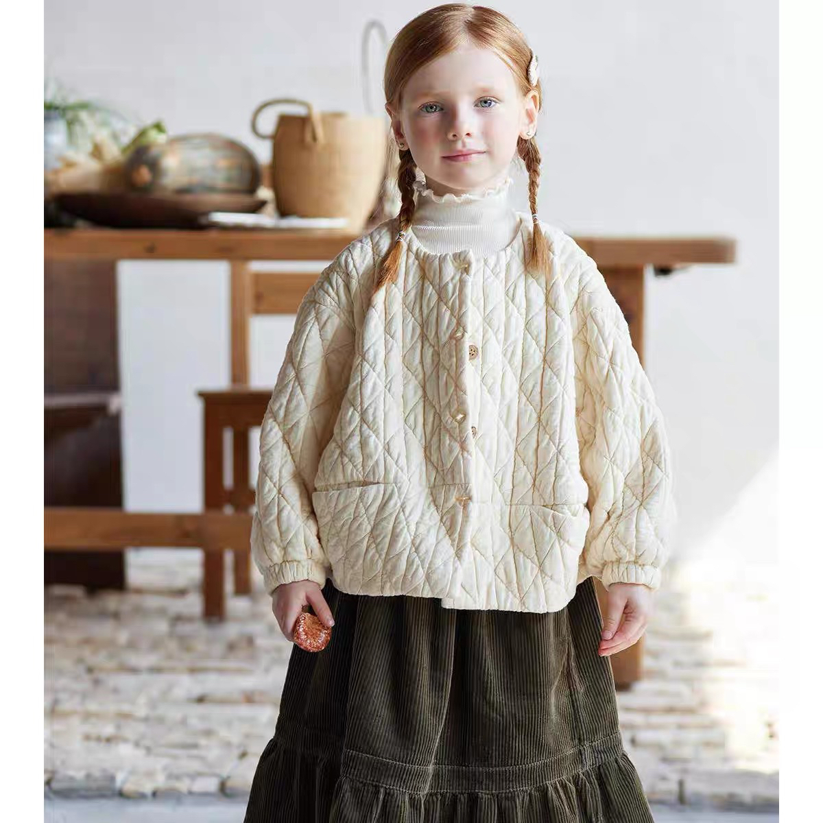 里外纯棉！韩系高品质超软高支棉女童棉服厚外套