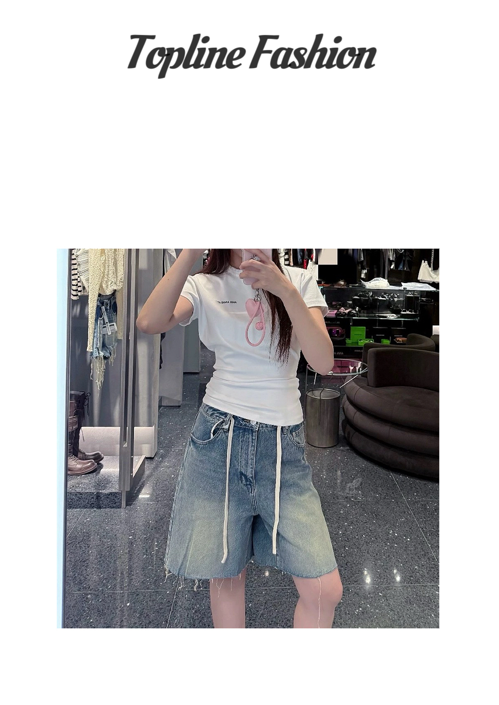 【鱼家高货】小众韩版显瘦宽松直筒牛仔裤短裤女25264