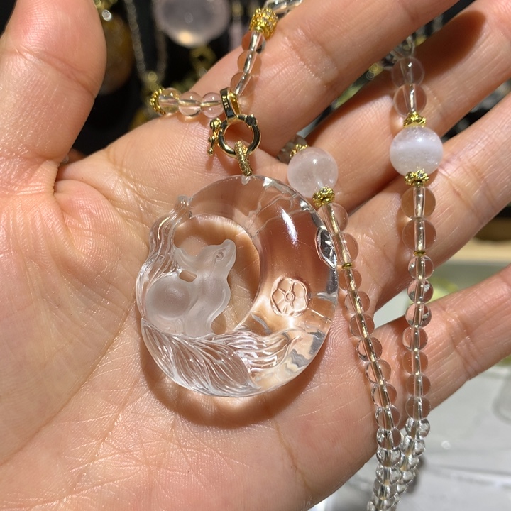 水晶颈饰未镶嵌天然