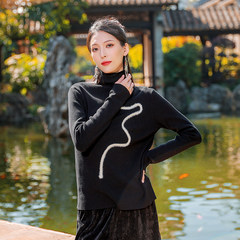 【双12同价-灵珑游弋】杨丽萍民族风新中式风盘绳毛针织长袖上衣