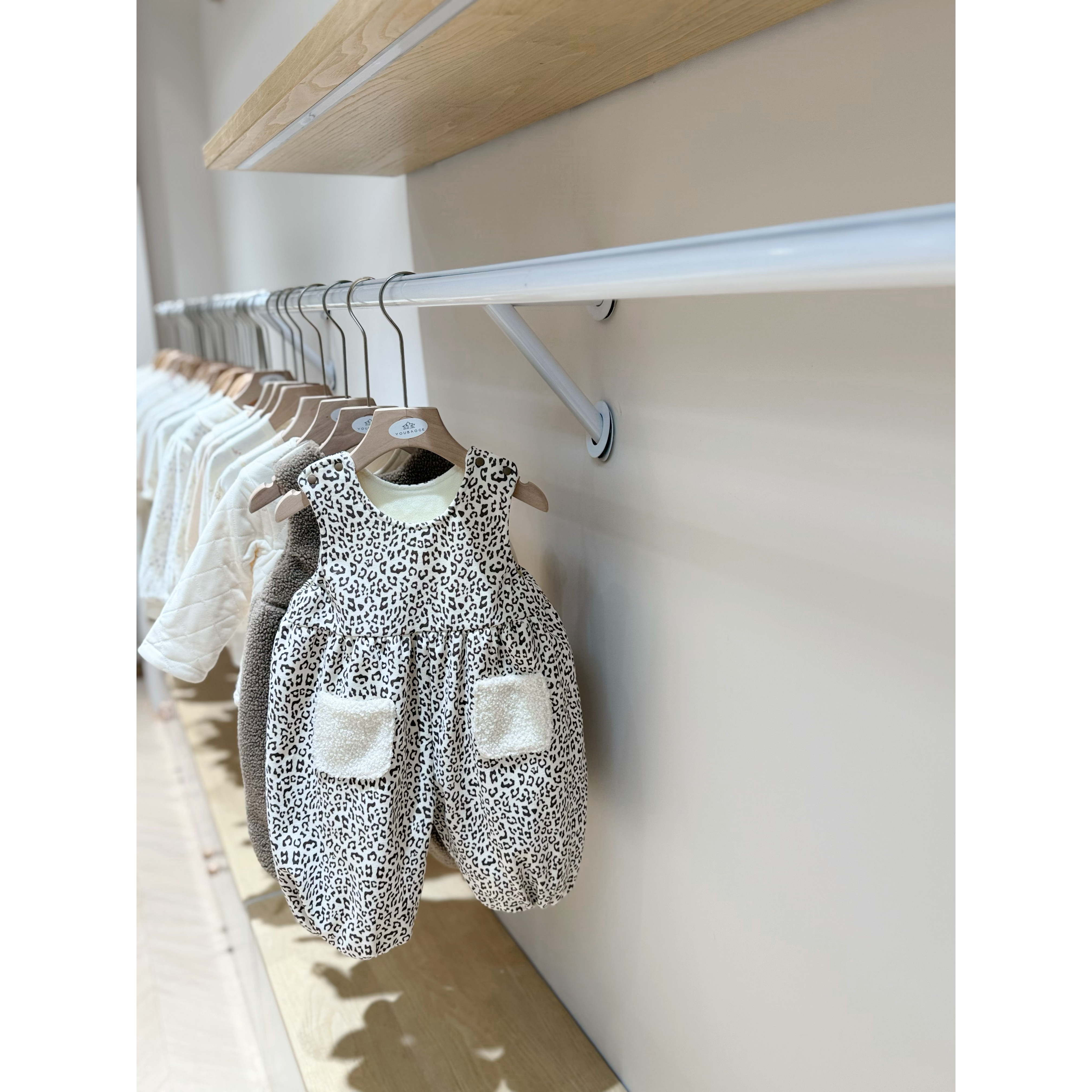 小雨家婴童优选冬季婴儿加厚夹棉豹纹背带裤91625163