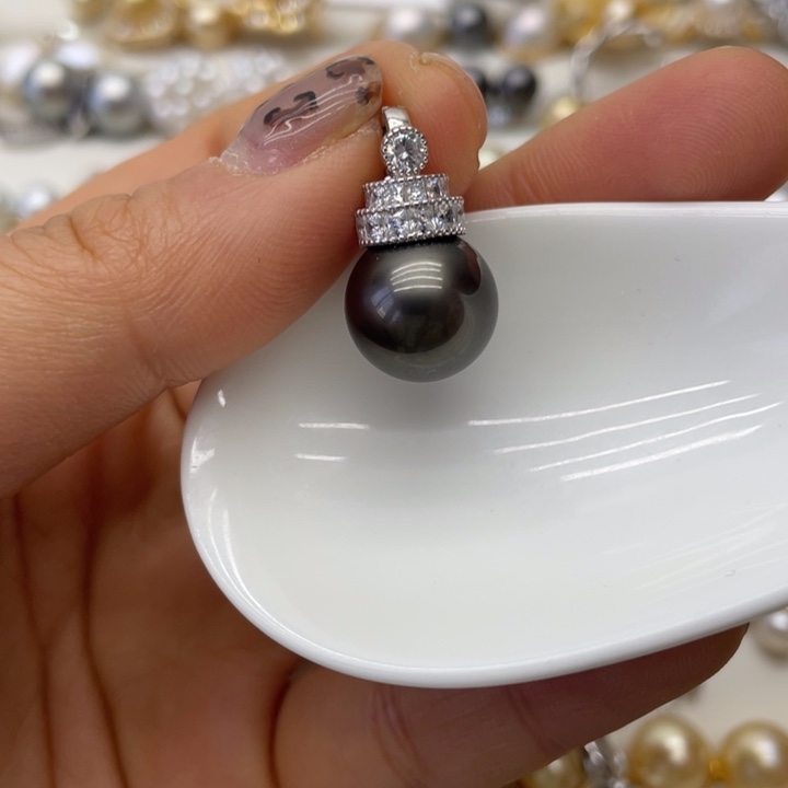 海水珍珠吊坠(不含链)银S925镶嵌