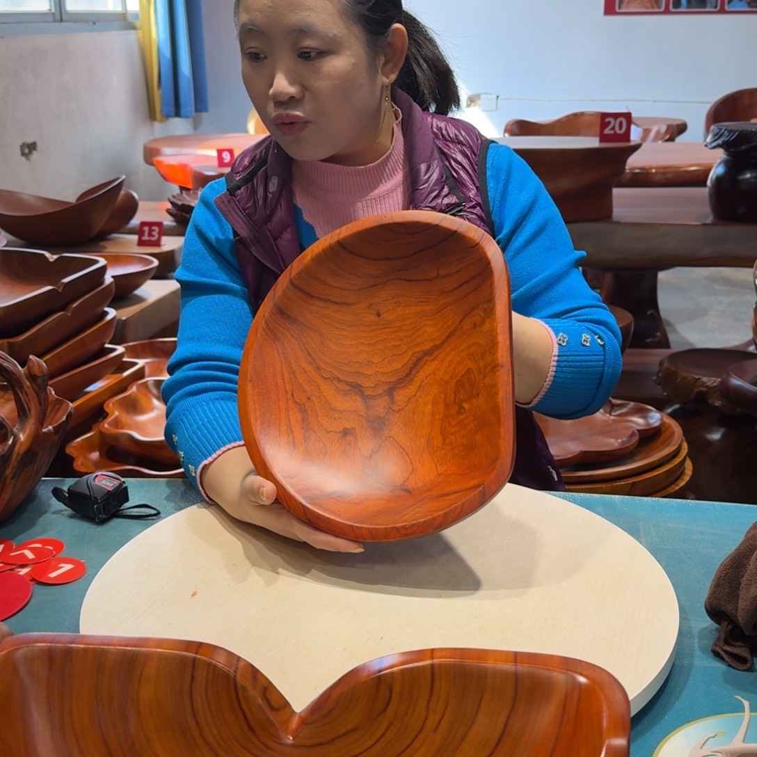 香樟实木随形果盘