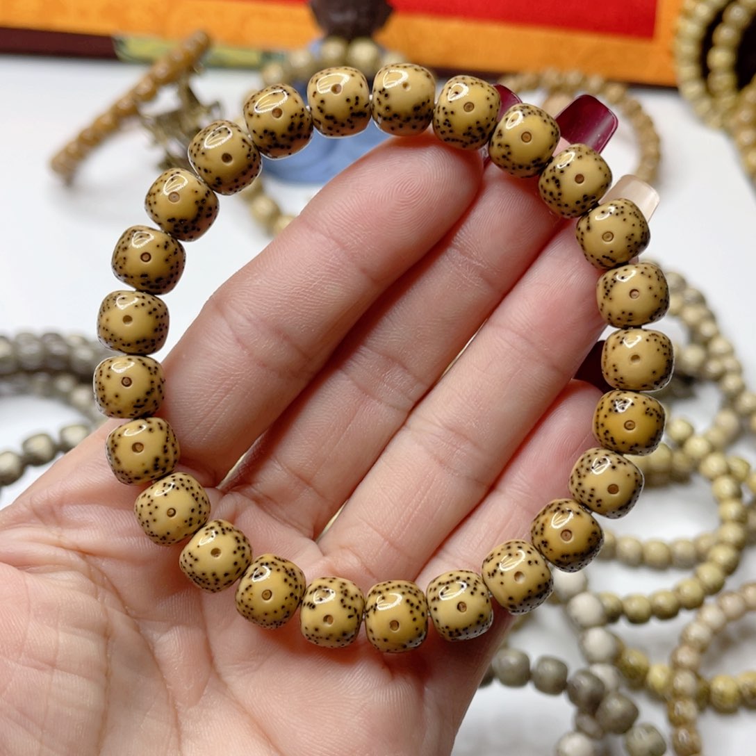 星月菩提吊坠石玉料青花瓷双留白卡9.5