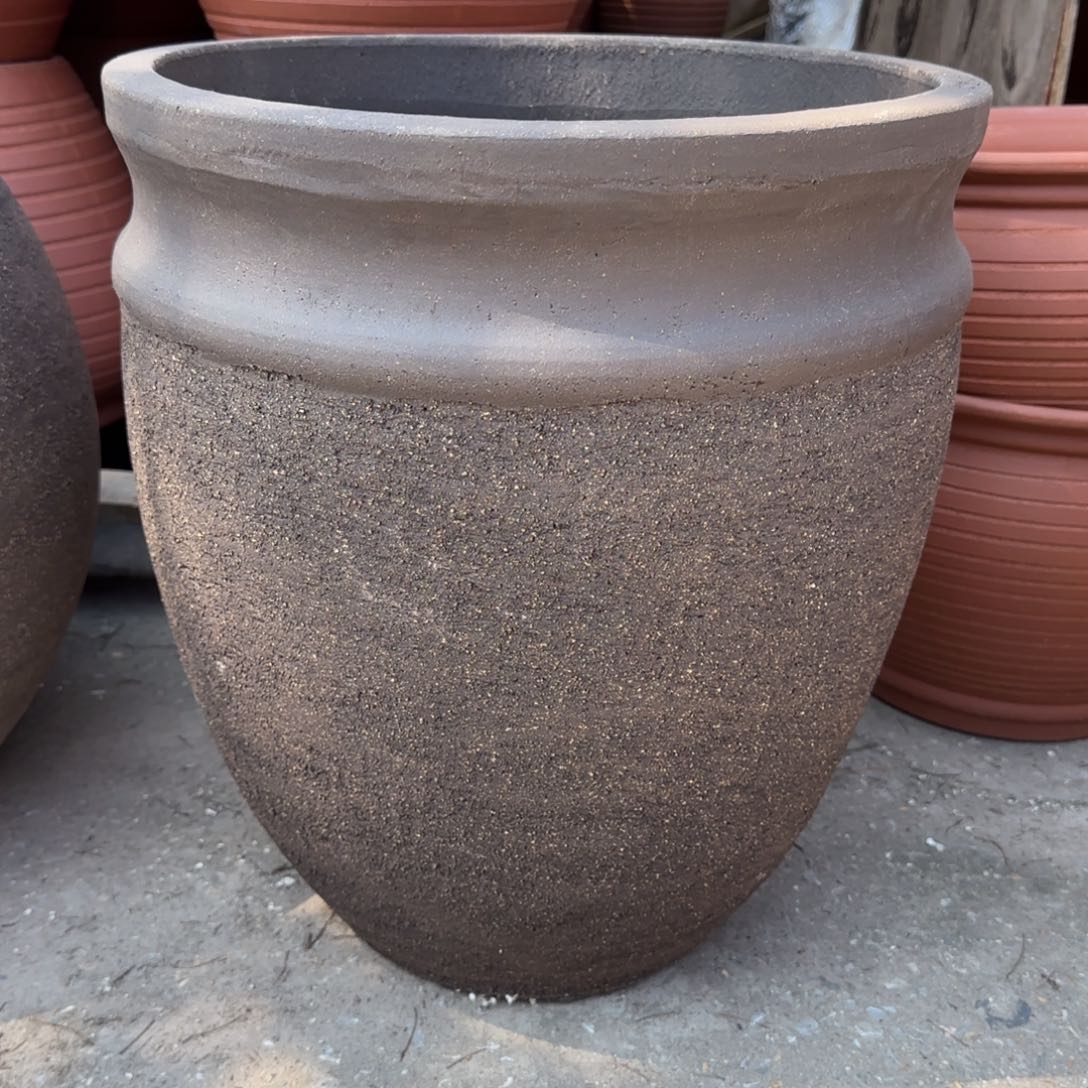 紫砂花盆口40高46宜兴粗陶粗糙