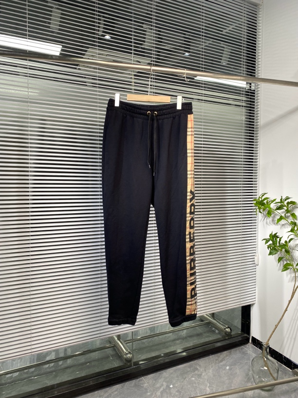 99新 Burberry 博柏利 卫裤 运动长裤 侧边格纹 徽标 M码 ko1922