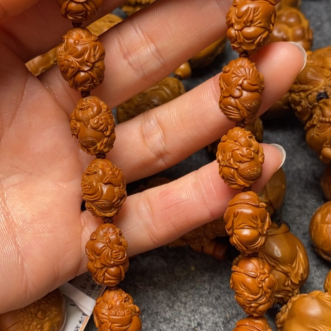 橄榄核手串/手链灰*羊财神