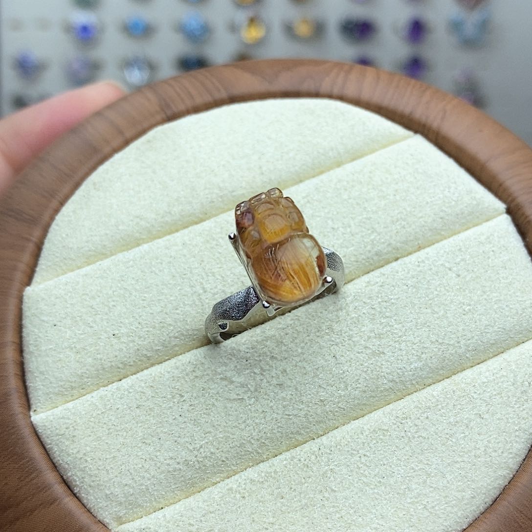 银S925镶嵌戒指发晶（一物一证）