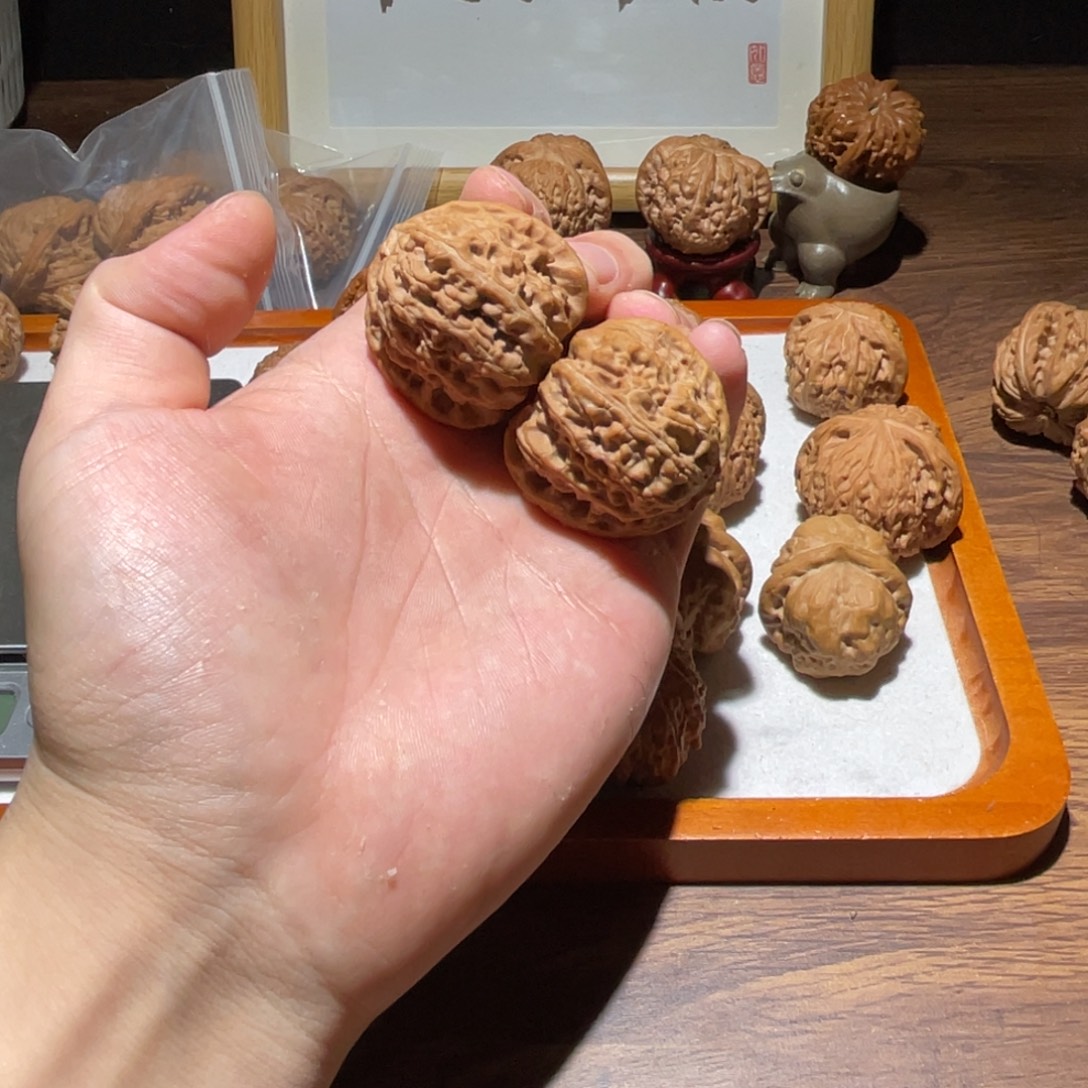 文玩核桃把件39全品白狮子