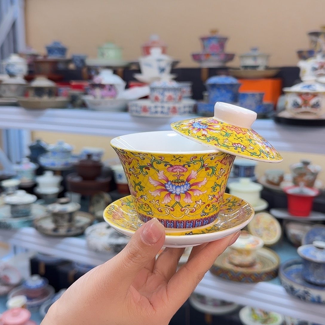 盖碗的时候就可以把碗