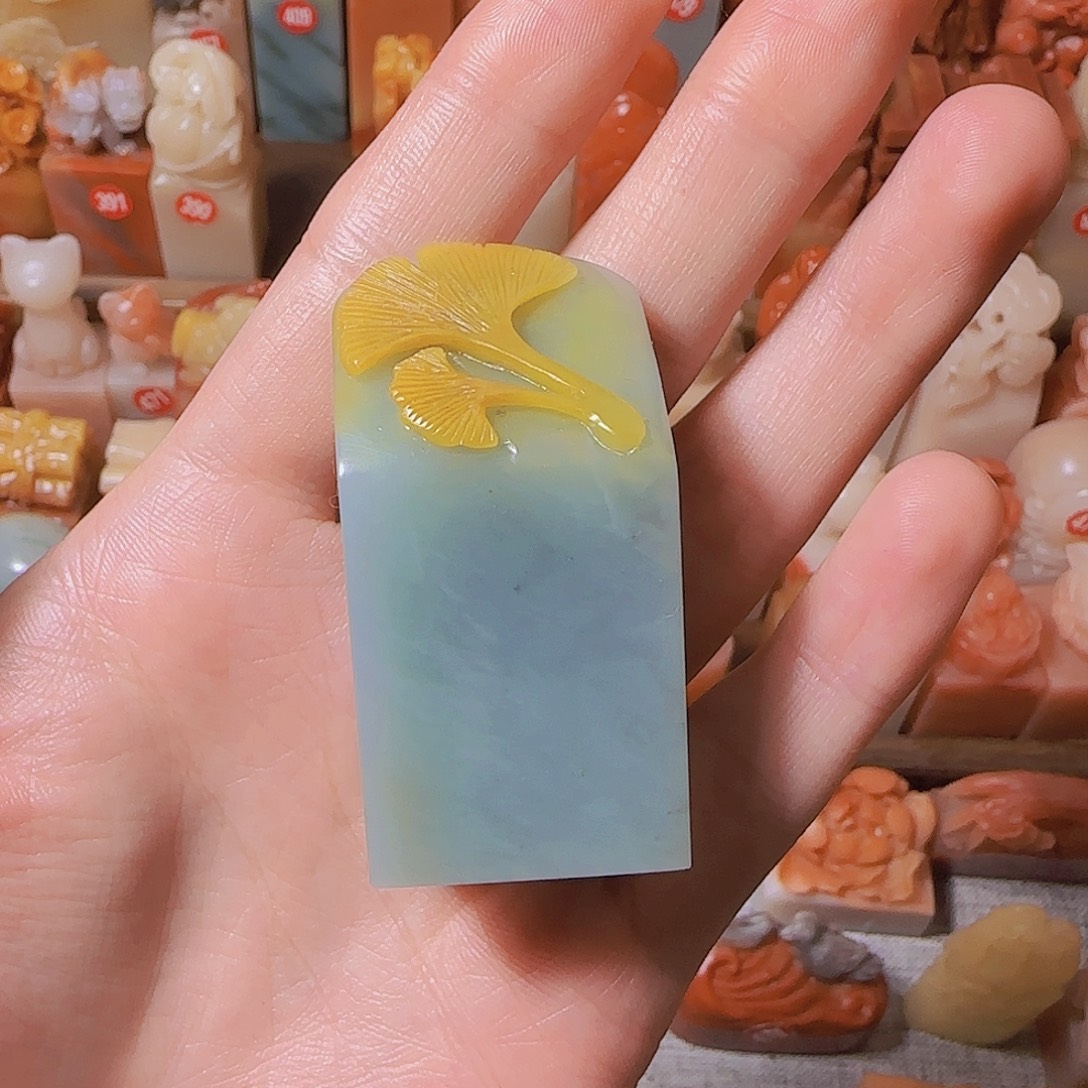 橙***击寿山石印石篆刻作品