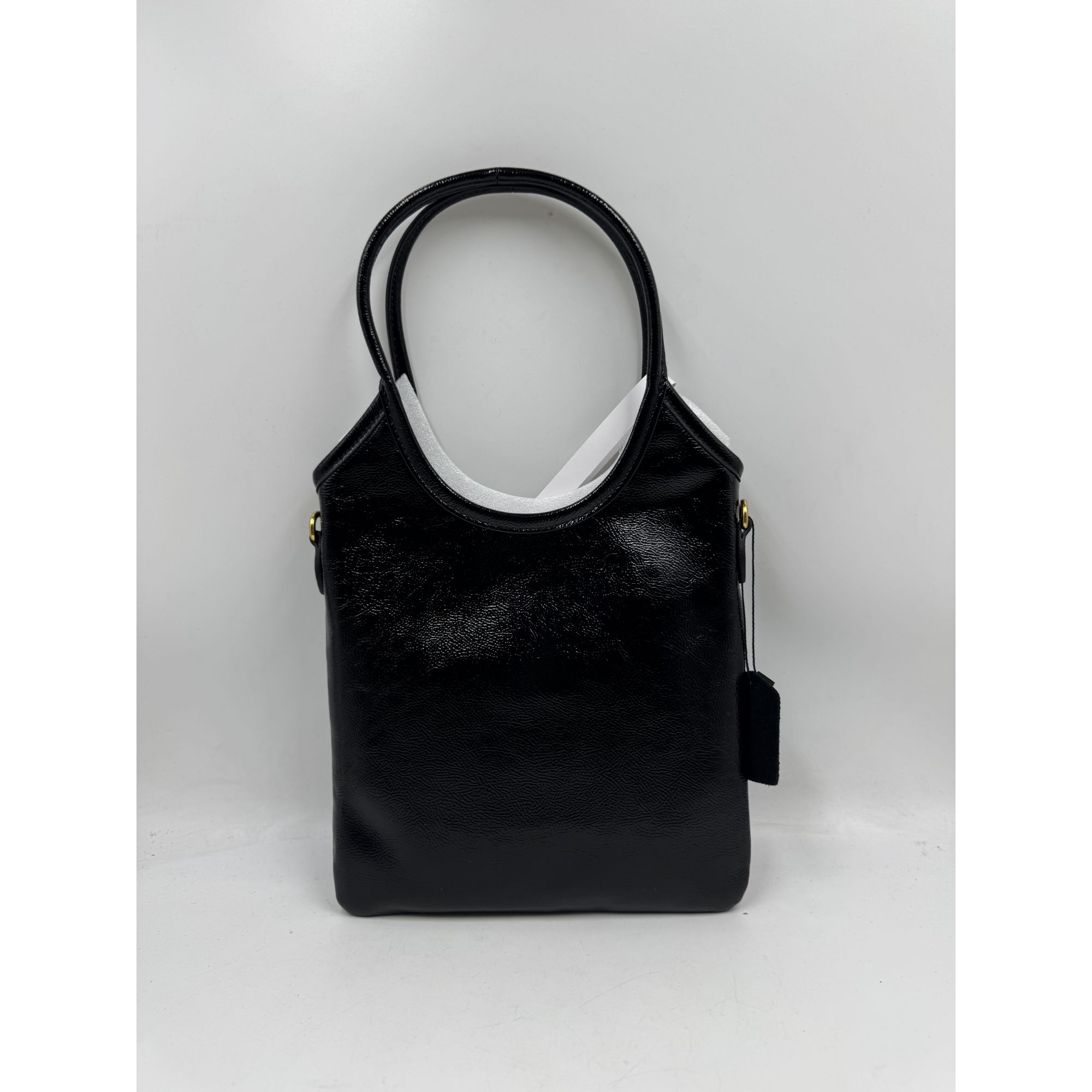 LQ-刘浩存同款-手提亮面hobo-黑色-0485