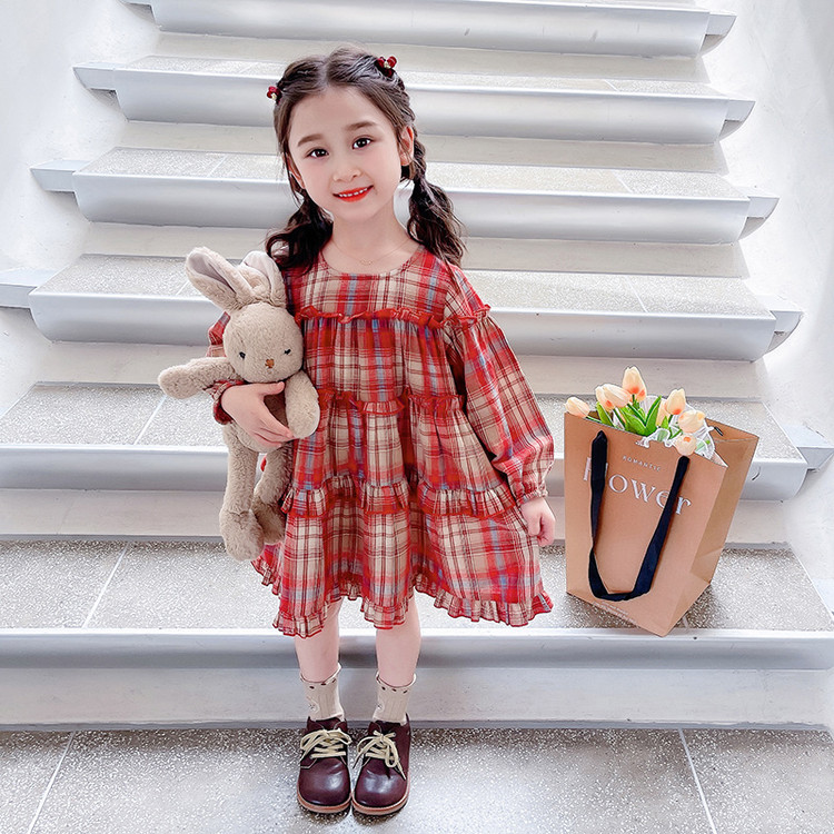 【MyGirl我的女孩】秋冬新品 [甜心担当]女童棉布韩版连衣裙QZ2907