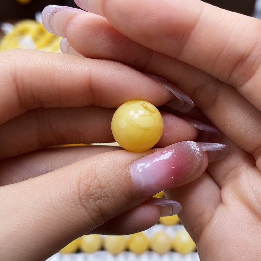 蜜蜡裸石未镶嵌圆珠14.1mm福利