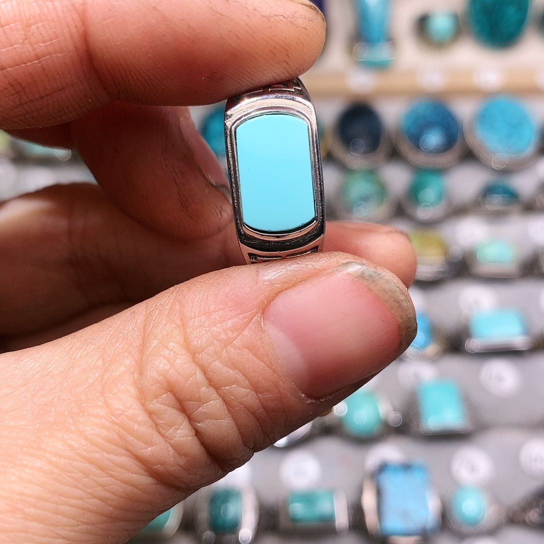 绿松石挂件银S925镶嵌