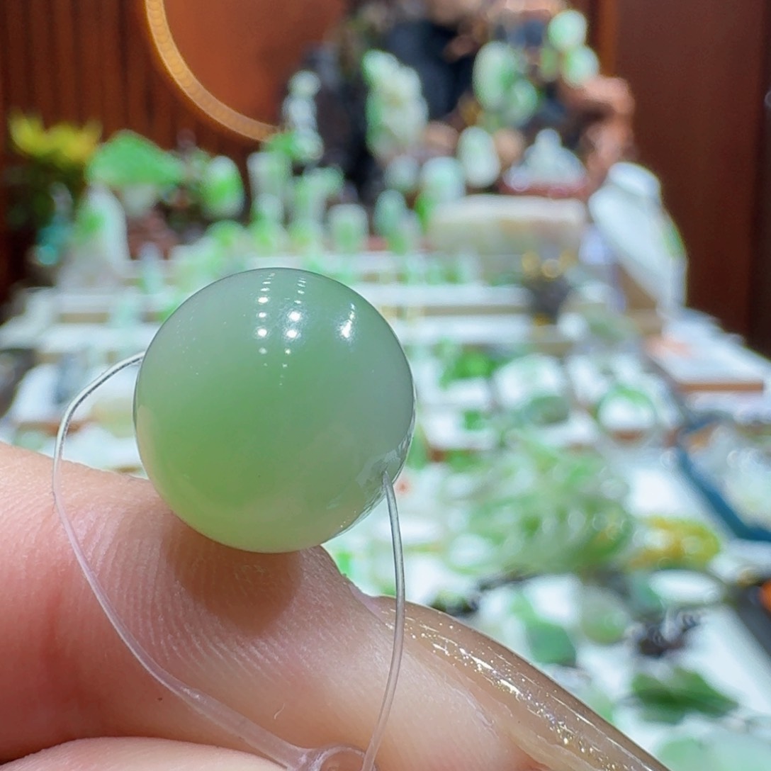 和田玉翠青卡13未镶嵌