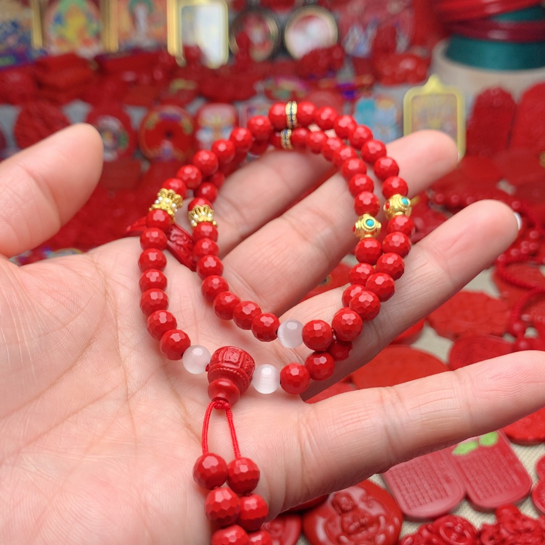 天然辰砂工艺品朱砂手串