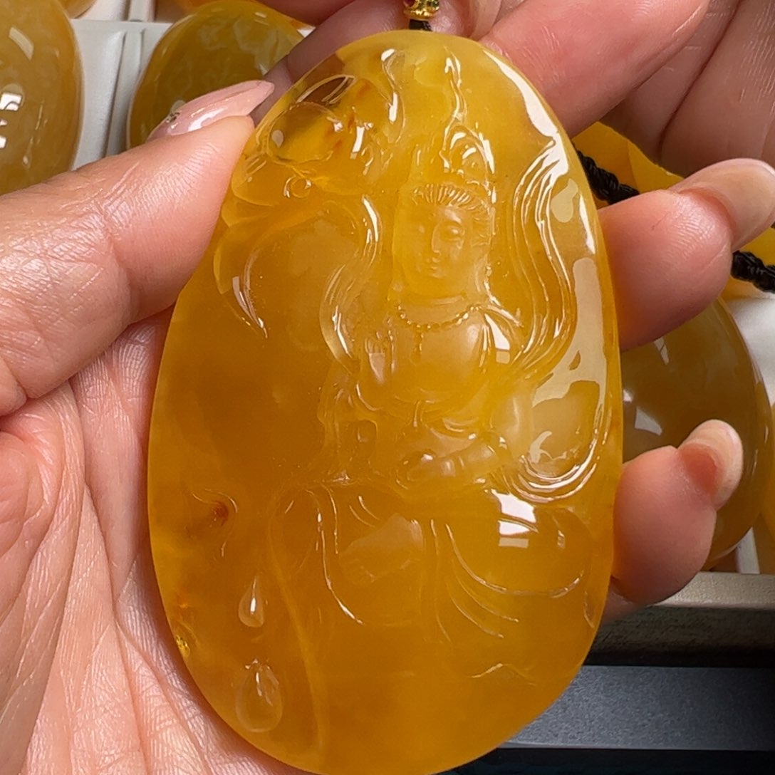 蜜蜡毛衣链未镶嵌