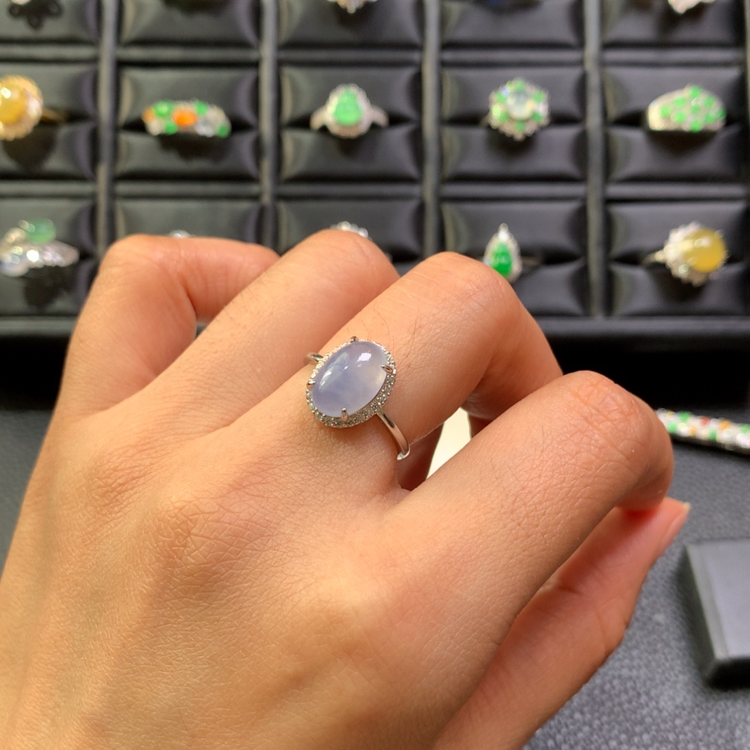 翡翠银S925镶嵌戒指