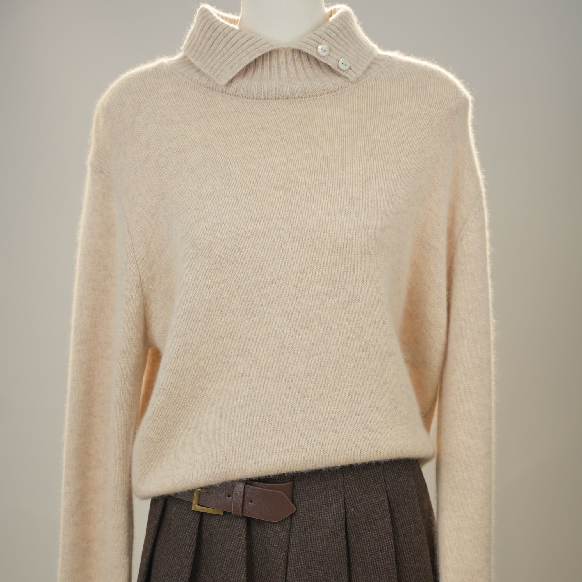 羊毛炸街翻领针织衫套头时尚毛衣羊绒衫羊绒复购第一名