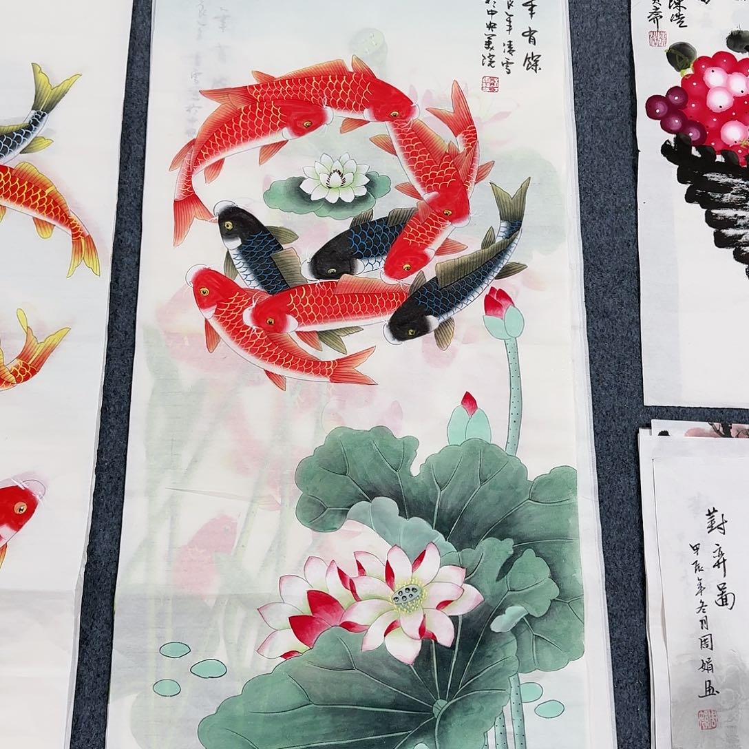 国画尺寸50X100手绘作品