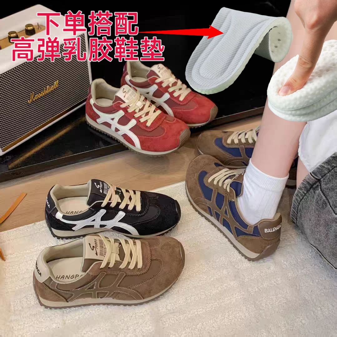 复古小众德训鞋2025新款秋季时尚百搭阿甘鞋透气休闲轻便板鞋女鞋