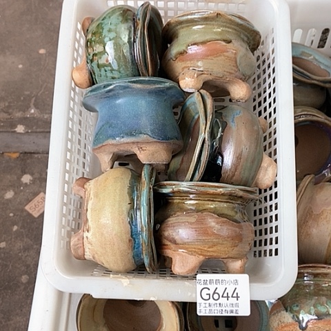 紫砂花盆644微瑕品口径6厘米左右的