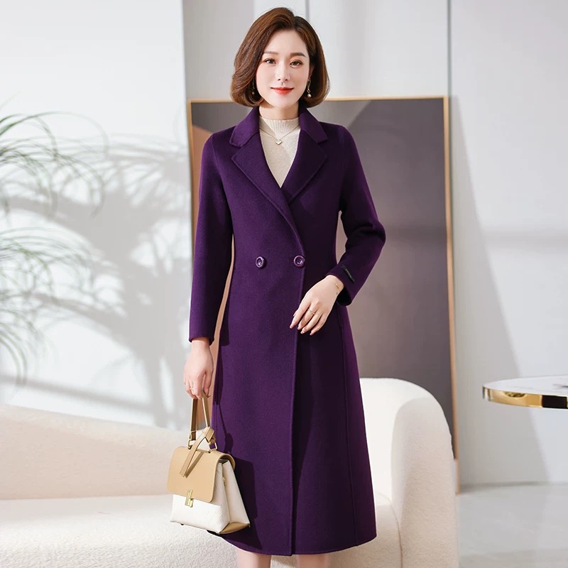 LORANMY/麦罗兰双面羊毛秋冬大衣女款爆款2024新款修身羊毛呢大衣