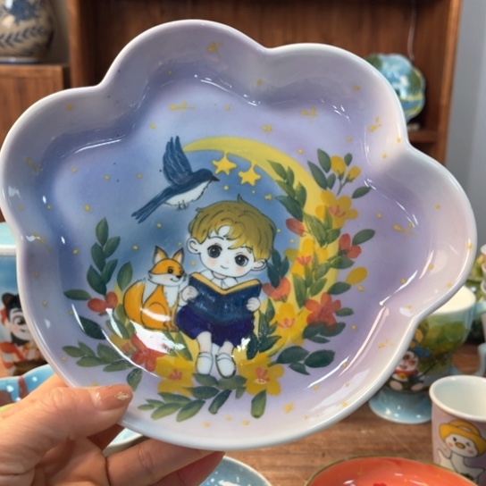 盒子景德镇釉下手绘陶瓷 