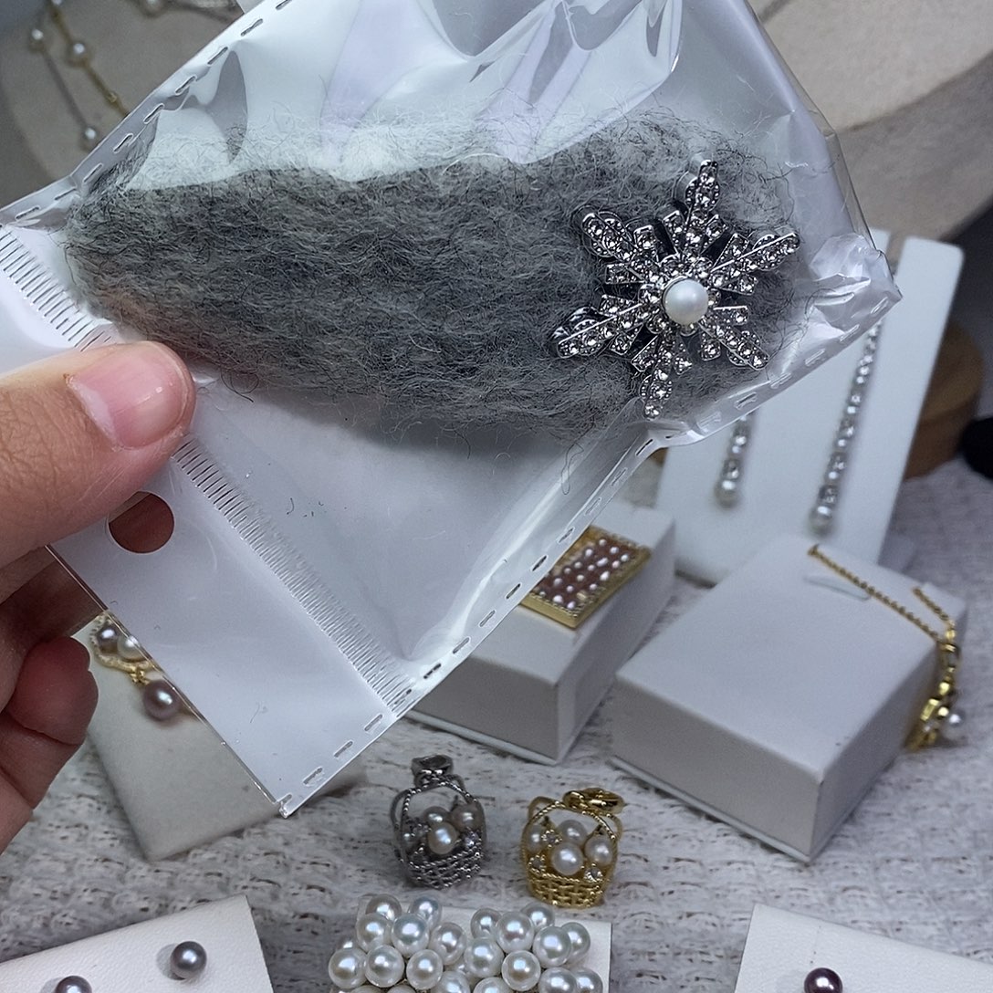 耳饰银S925镶嵌淡水珍珠