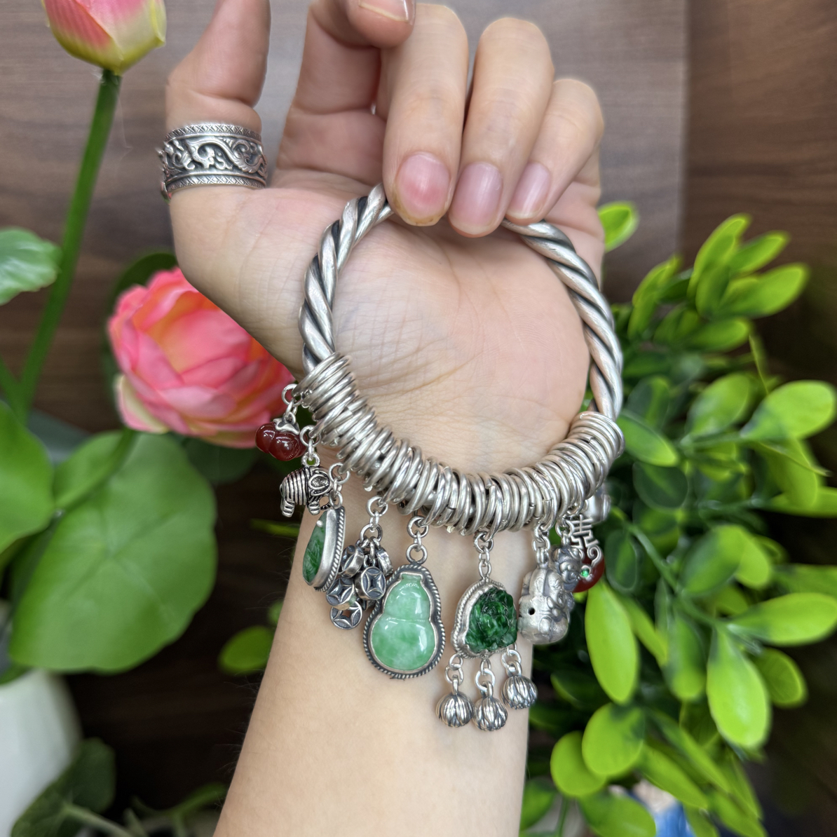 足银手镯 小郑银饰复古时尚手镯