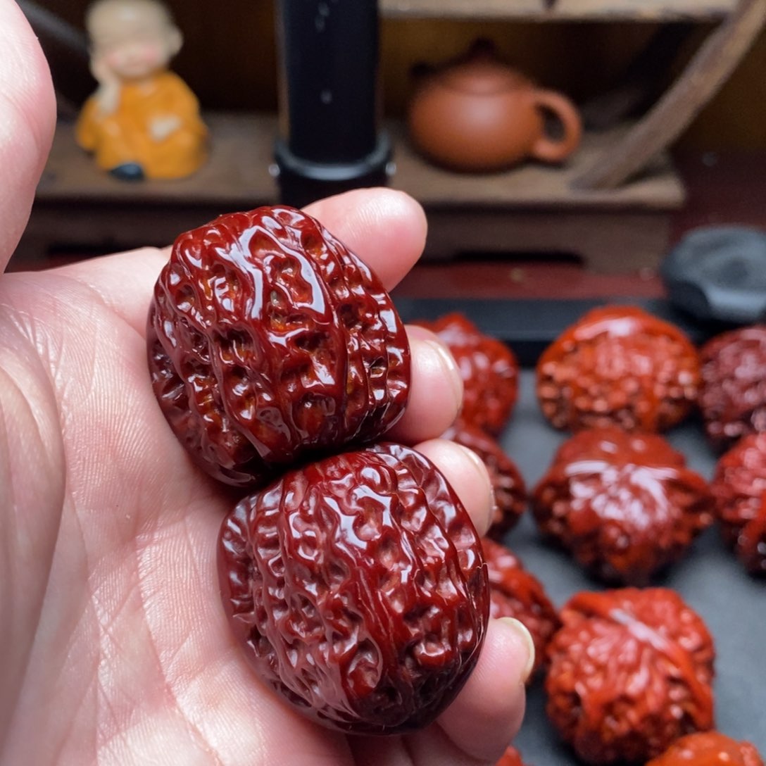 吊坠文玩核桃32白狮子色差