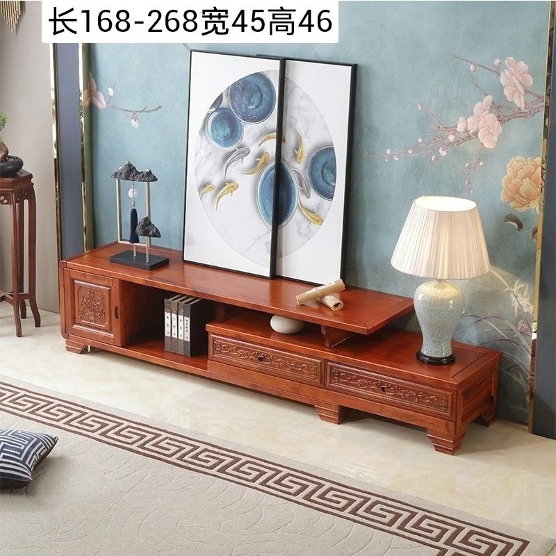 【工厂直销】香樟木实木电视柜加高仿古雕花家用大小户型整装储物