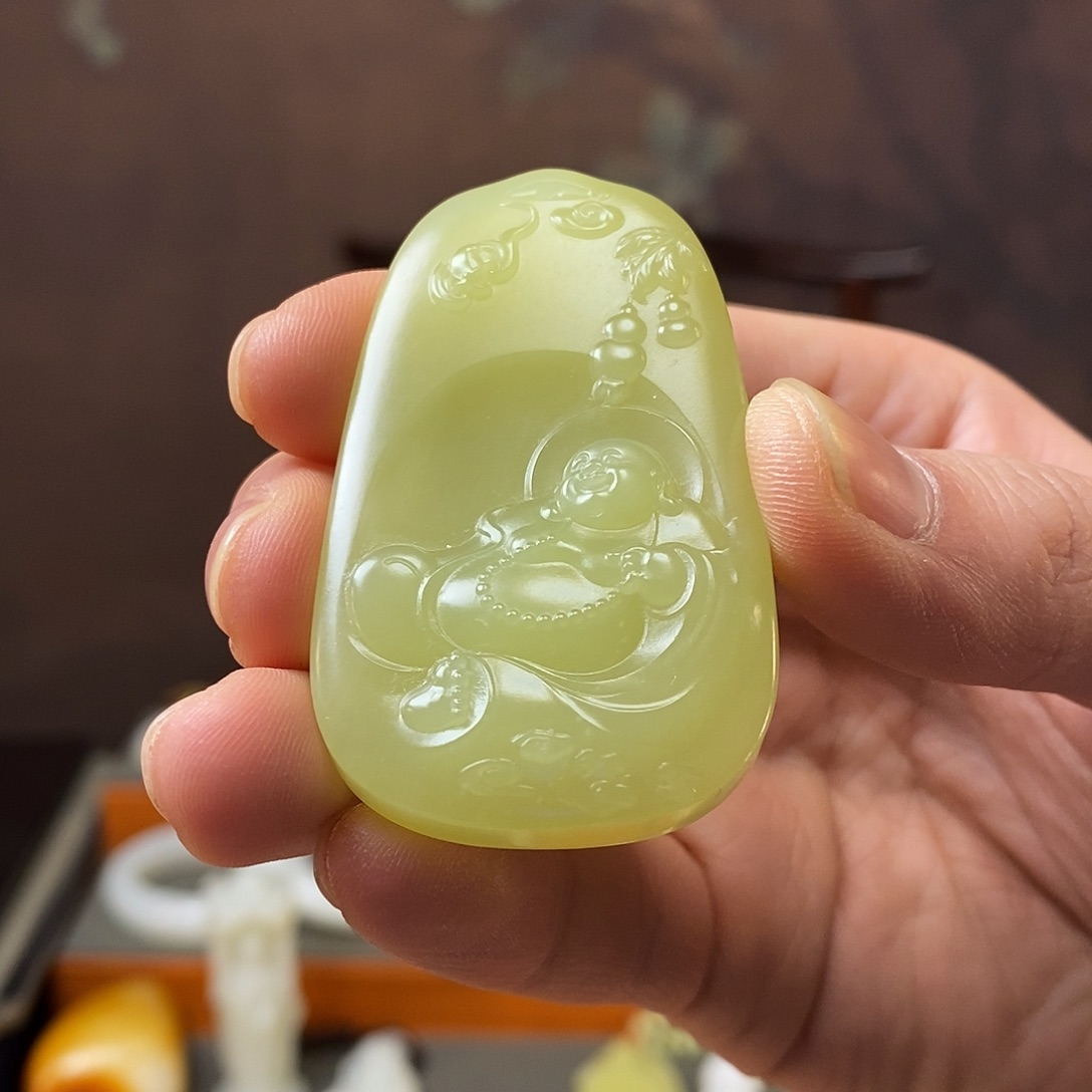 和田玉挂件未镶嵌碧****6