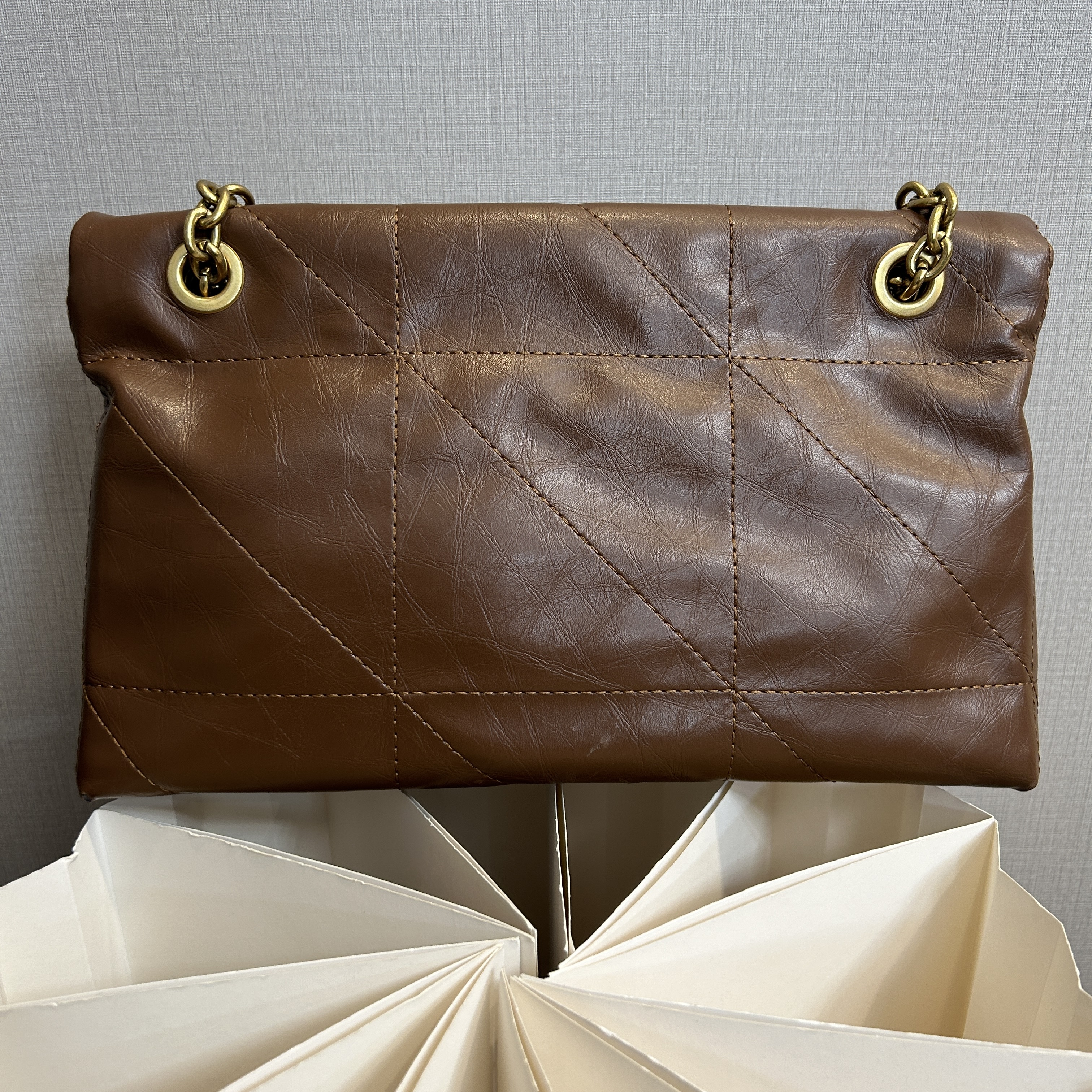 TOLEX2025新款手工时尚百搭折叠女包棕色