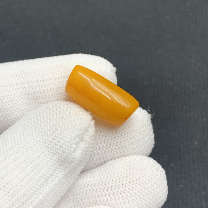 Q1123保真原矿俄料尺寸9.7*19.9mm蜜蜡单颗马蹄斜切顶珠支持复检