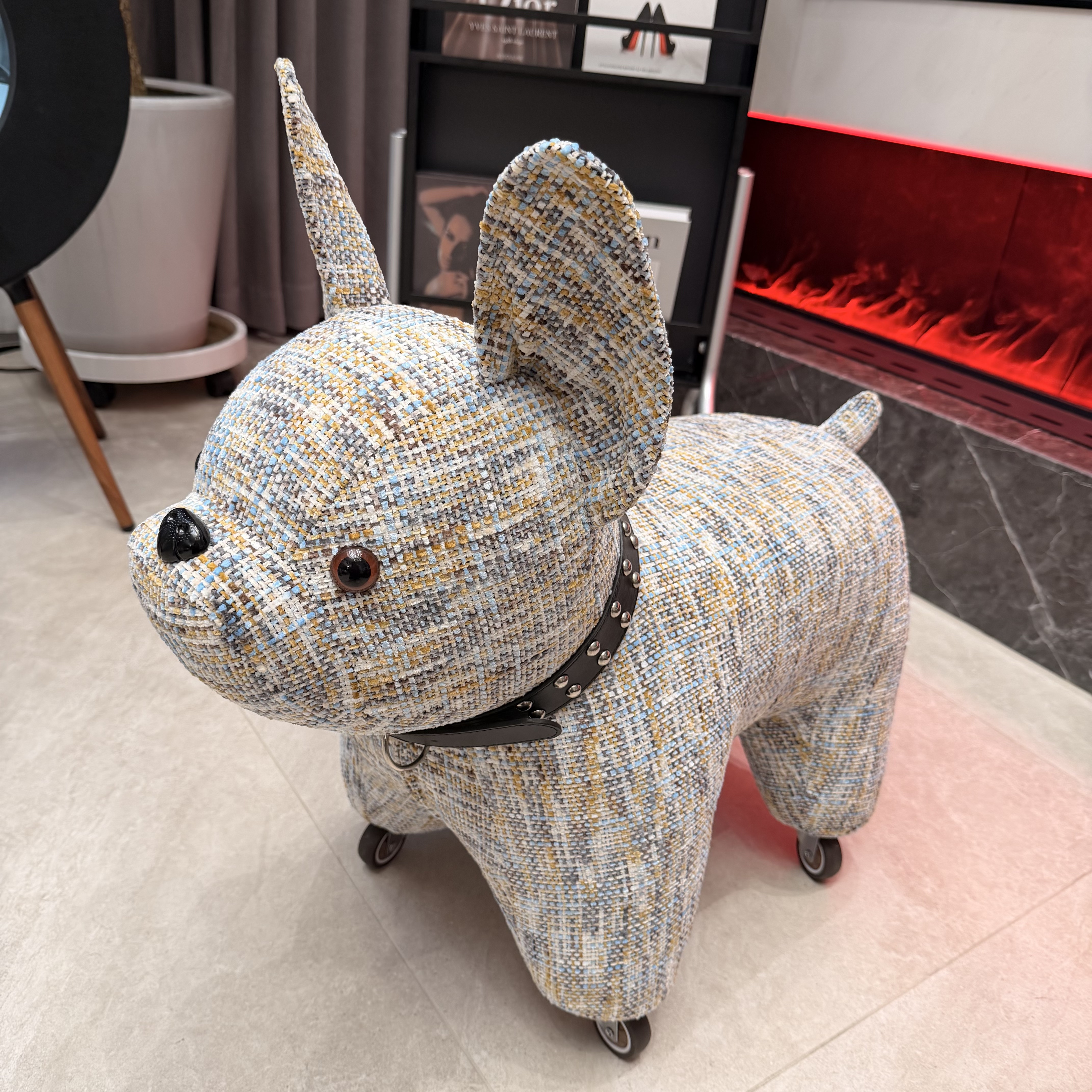 生态牛皮高级法斗狗动物溜溜凳狗凳家用客厅门口换鞋凳乔迁礼物