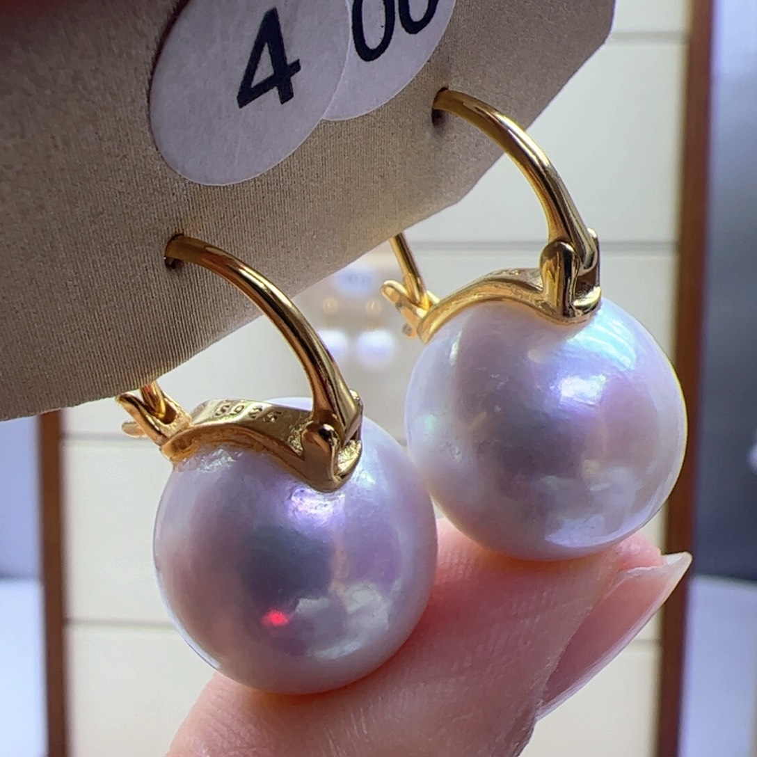 淡水珍珠耳饰银S925镶嵌