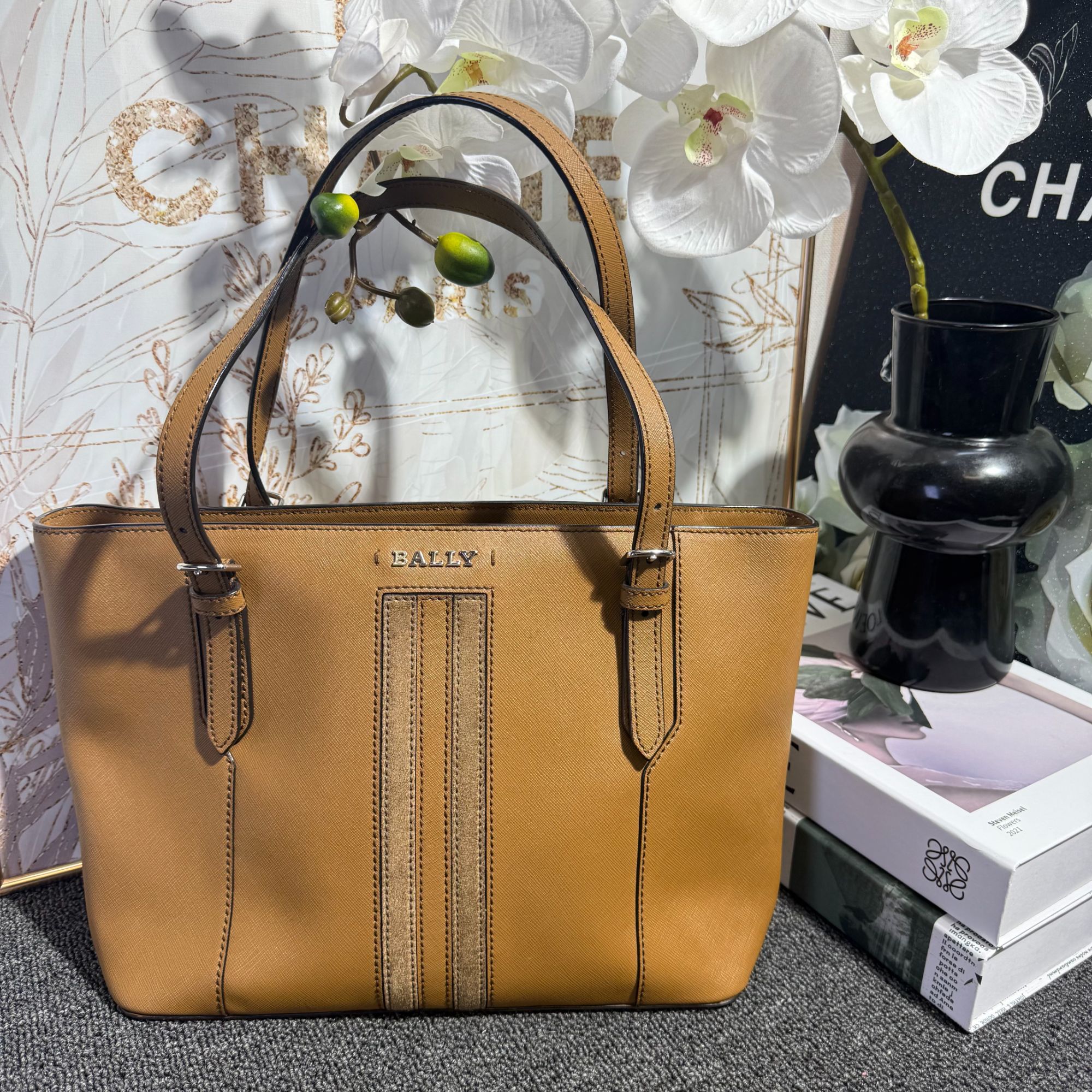 95新 BALLY/巴利 巴利咖色手提包G25101142尺寸28×22