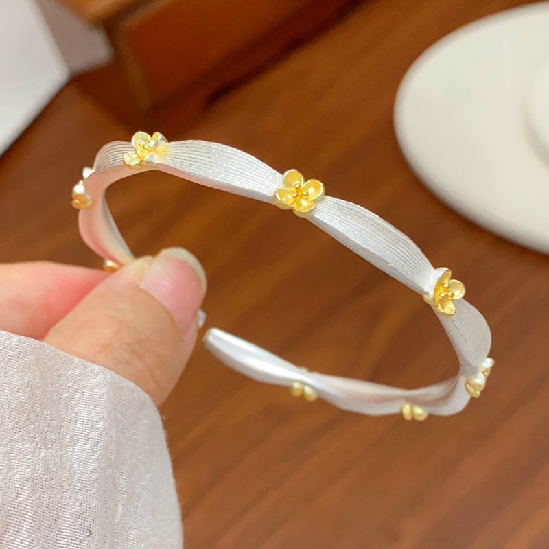 足银手镯 A43古法描金月桂花银手镯9999镯子小众国风高级感手镯