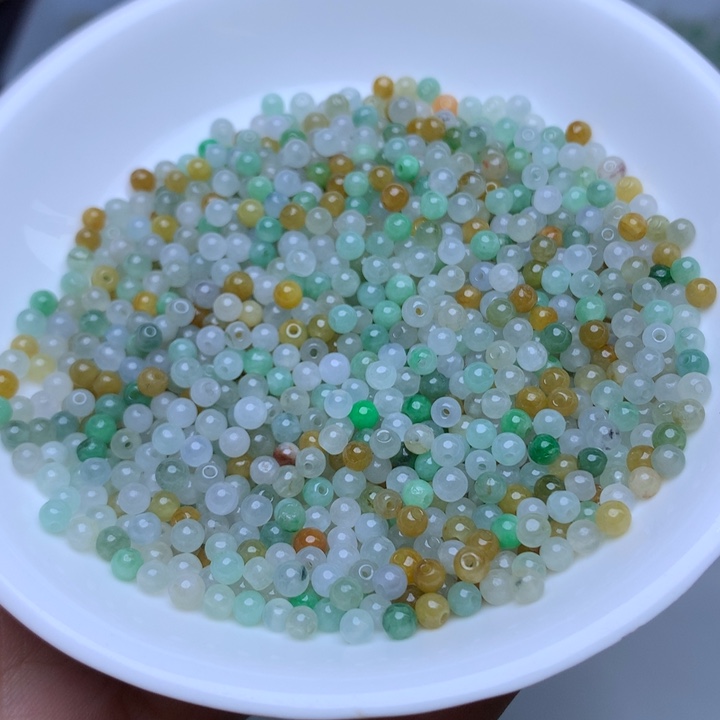 散珠翡翠卡3.4冰透三彩50个单圈