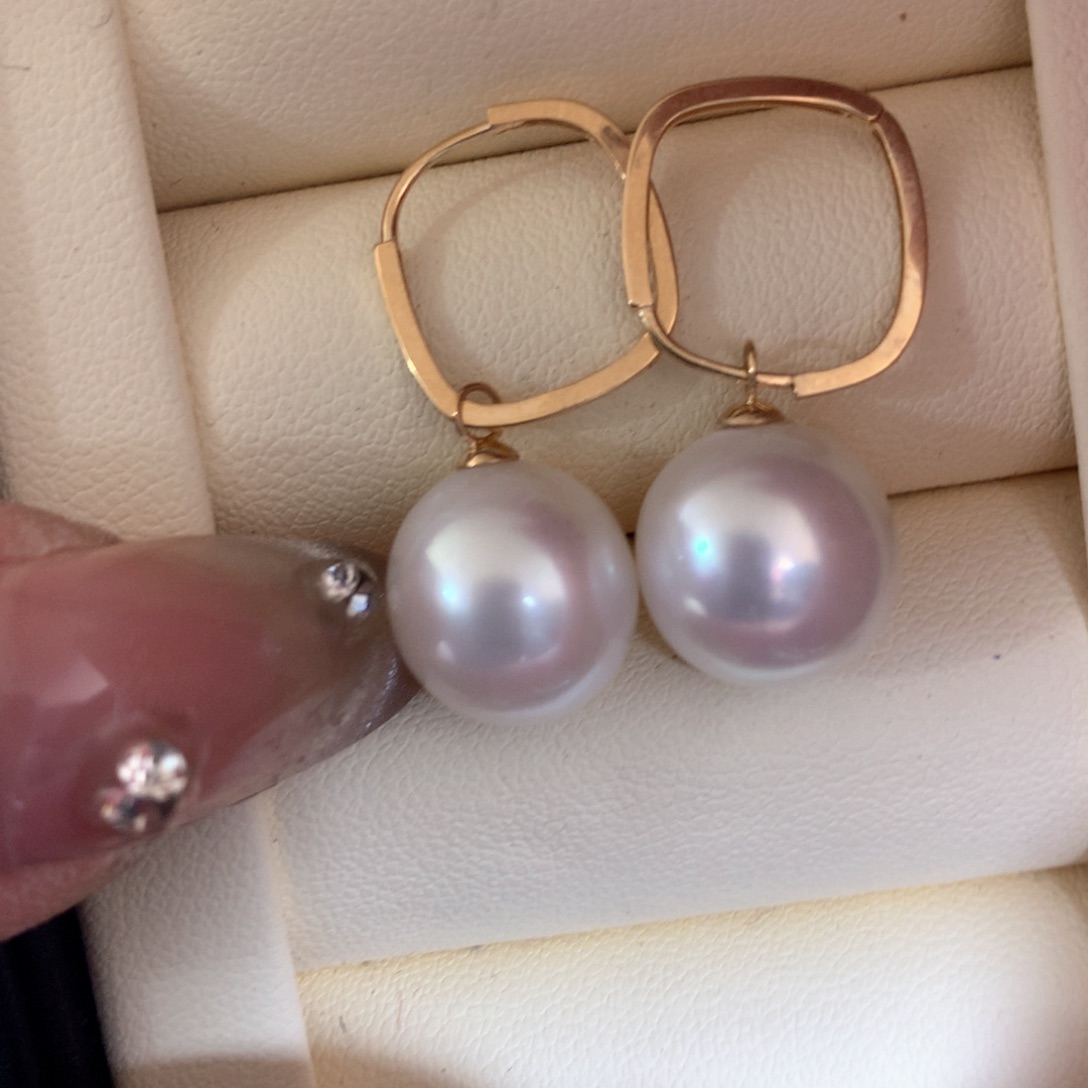 海水珍珠耳饰18K金镶嵌
