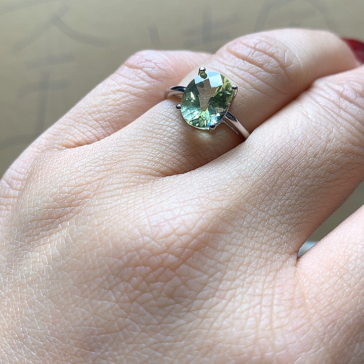 水晶水晶戒指银S925镶嵌