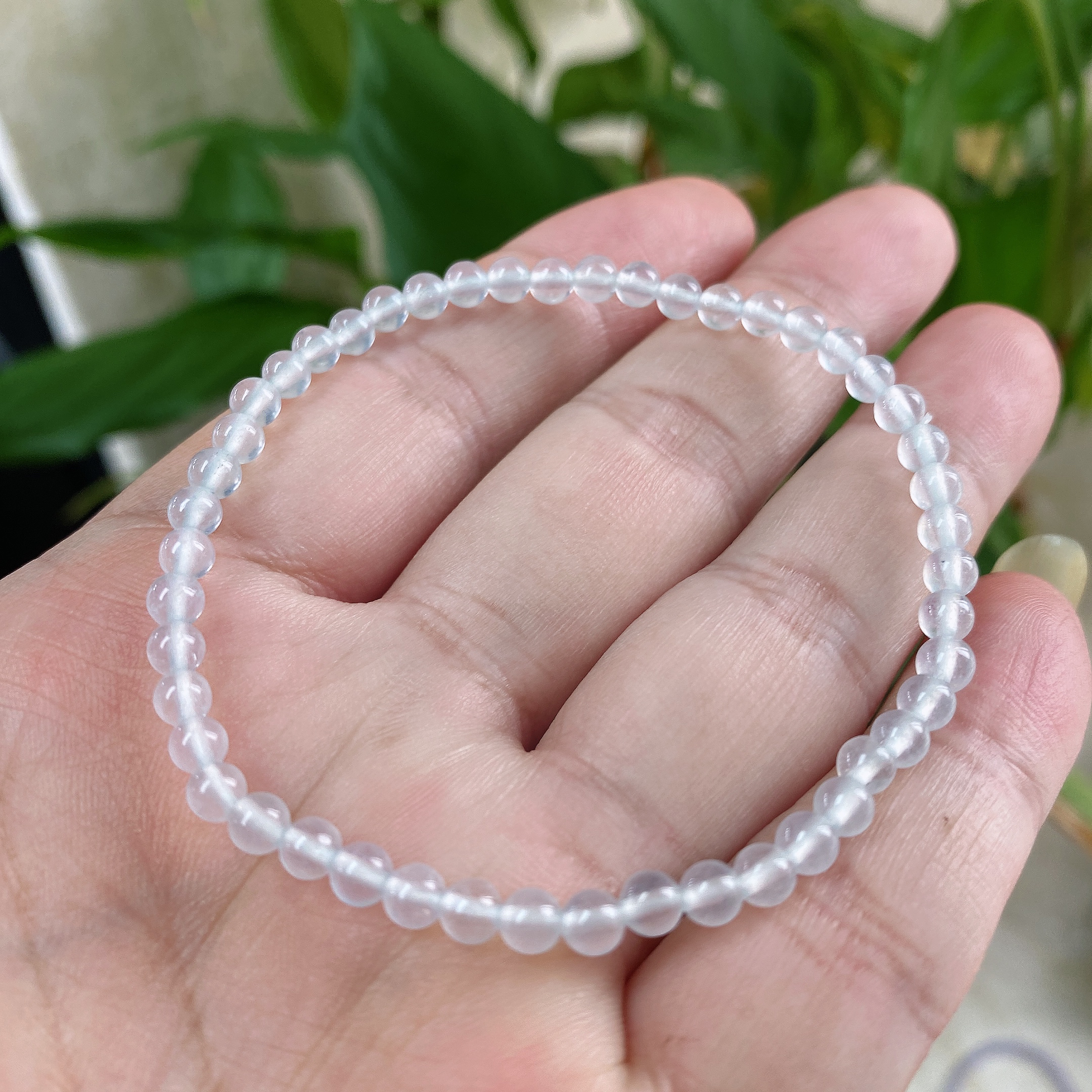 卡4+天然缅A白月光圆珠手串-多样性发一串