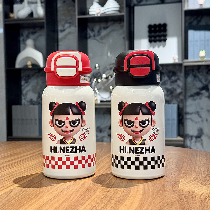 【丽姐二店】哪吒传奇双饮保温杯不锈钢便携儿童大肚水杯X01
