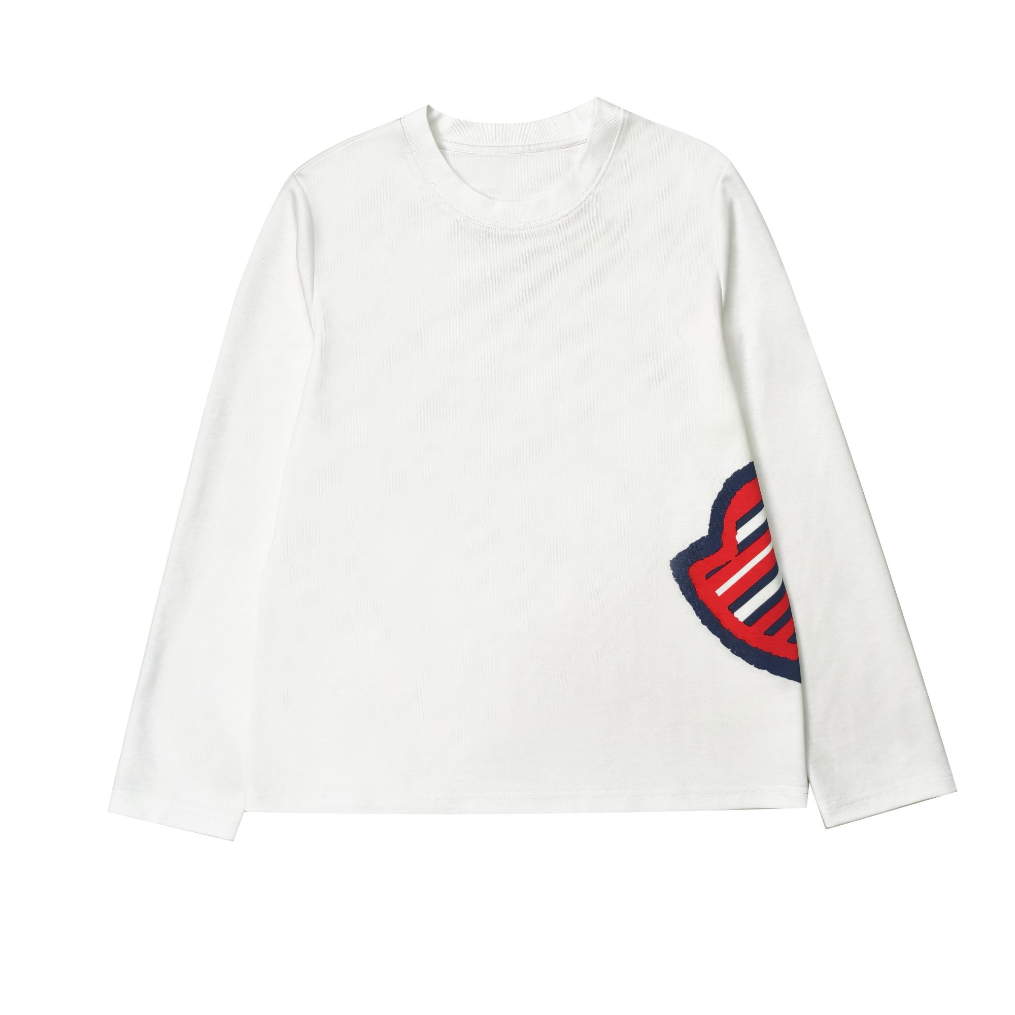 【安老板】【奢白】百搭时尚圆领长袖T恤女士