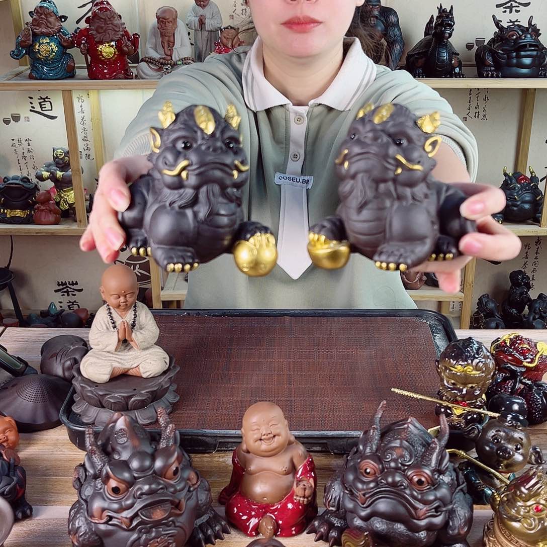 紫砂茶宠紫陶树脂茶宠摆件