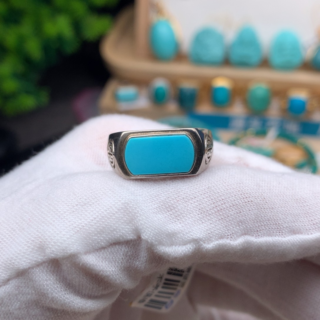 绿松石珠宝奇石银S925镶嵌