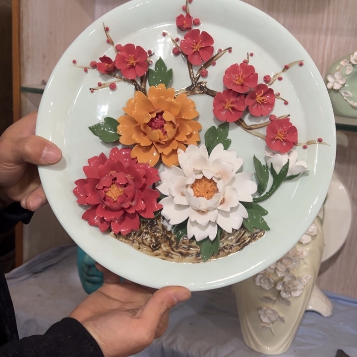 摆件宽直径30公分微瑕底部干裂