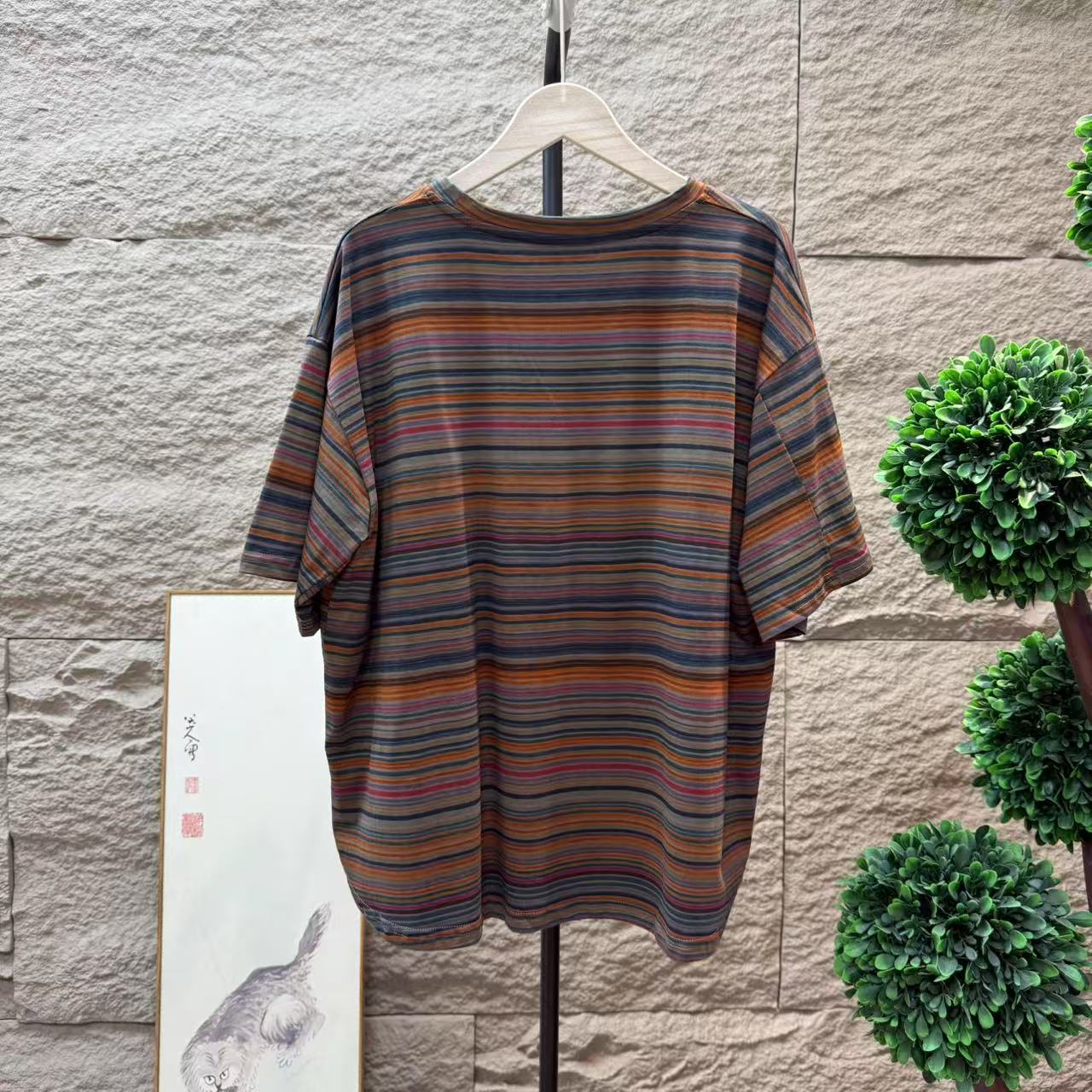 13632新款夏季休闲减龄宽松显瘦花卉T恤